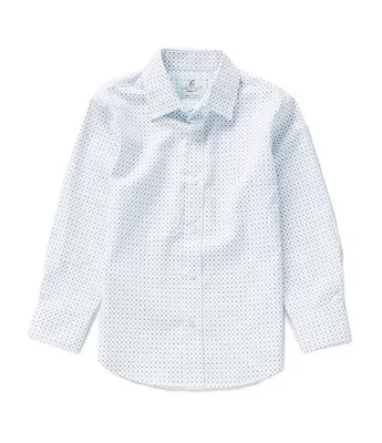 Class Club Little Boys 2T-7 Long Sleeve Geo Print Synthetic Dress Shirt