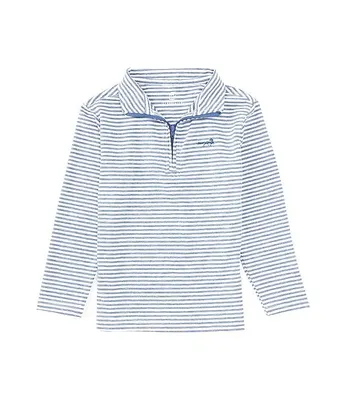 Class Club Little Boys 2T-7 Long Sleeve Synthetic Stripe 1/4 Zip Pullover