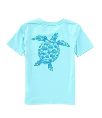 Class Club Little Boys 2T-7 Short Sleeve Turtle Screen Print Rashguard