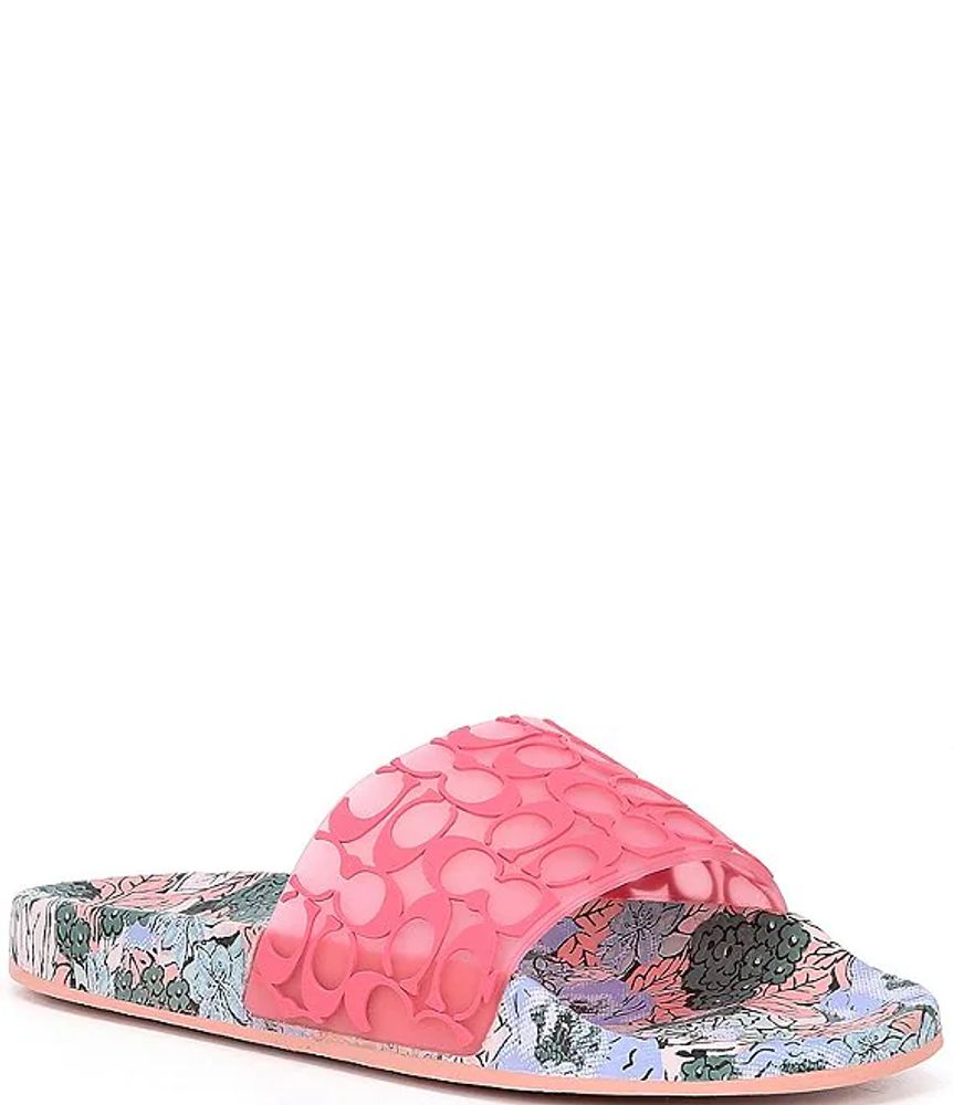 COACH Udele Floral Logo Sport Slides | Alexandria Mall