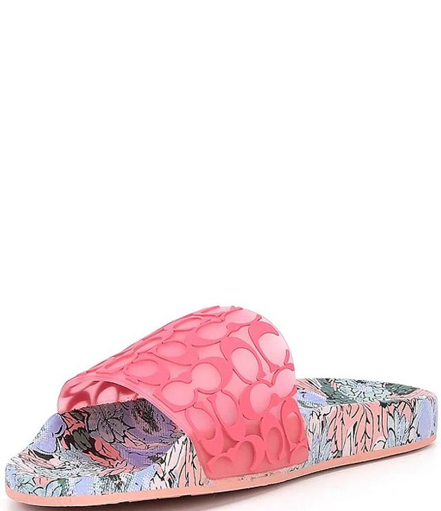 COACH Udele Floral Logo Sport Slides | Brazos Mall