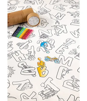 Coco Village Coloring Washable Tablecloth & 12 Markers Set