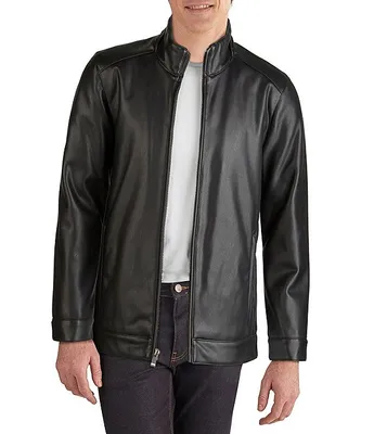 Cole Haan Faux-Leather Motorcycle Jacket
