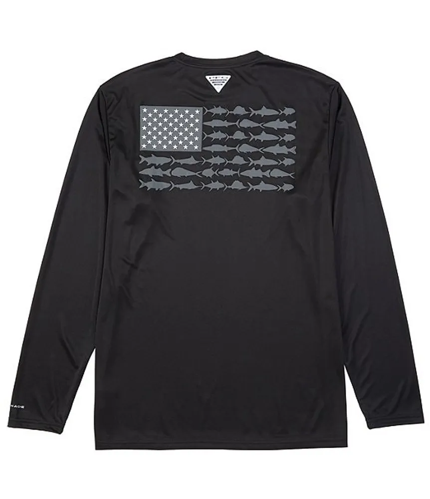 Columbia Men's Terminal Tackle PFG Fish Flag Long Sleeve Shirt - XL - Black