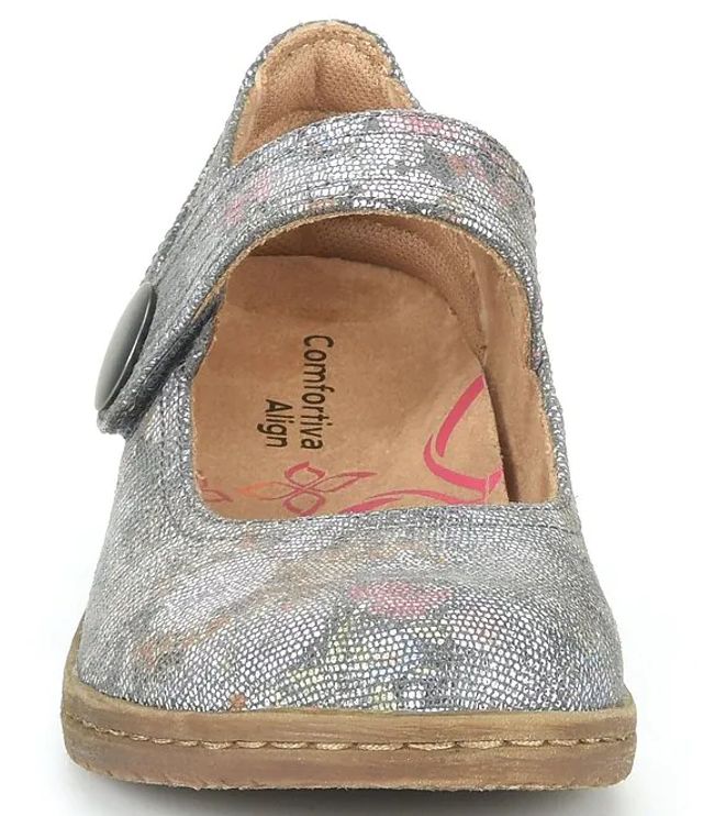 Comfortiva Fabry Floral Leather Sporty Mary-Janes | The Shops at Willow Bend