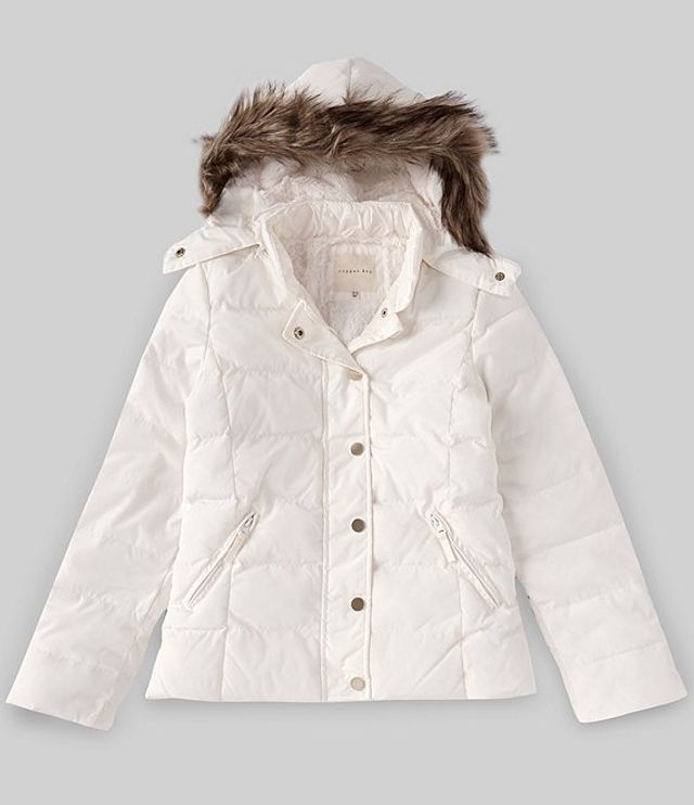 Michael Kors Big Girls 7-16 Belted Faux-Fur Trim Hooded Puffer Coat |  Alexandria Mall