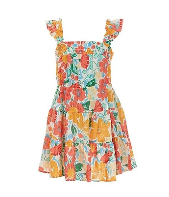 Copper Key Little Girl 2T-6X Ruffle Strap Floral Dress