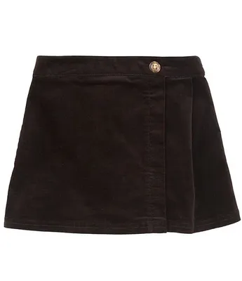 Copper Key Little Girls 2T-6X Velvet Side Button Skirt
