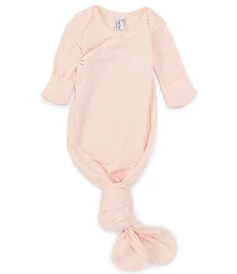 Copper Pearl Baby Newborn-6 Months Long-Sleeve Knotted Gown