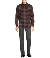 Cremieux Big & Tall Blue Label Tribeca Collection Textured Plaid Double-Faced Cotton Long Sleeve Woven Shirt