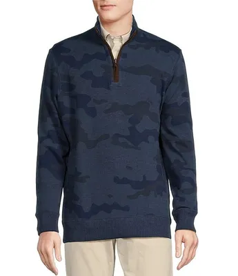 Cremieux Blue Label Camo French Rib Reversible Quarter-Zip Pullover