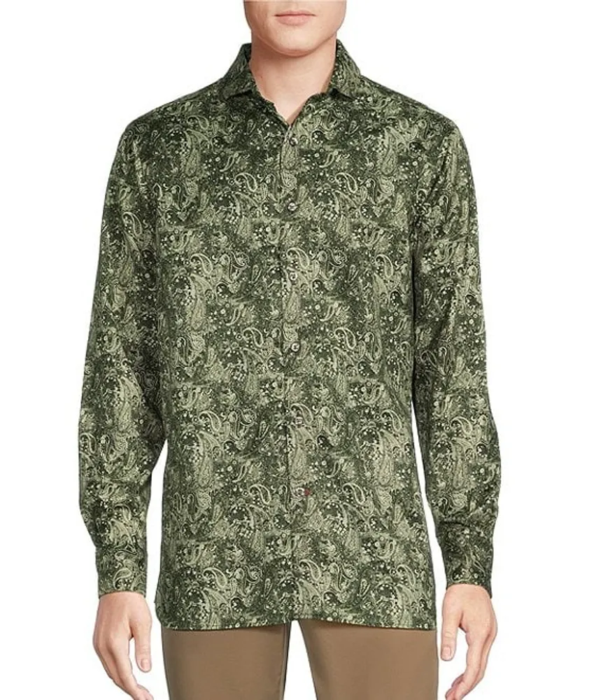 Cremieux Blue Label Classic Fit Paisley Print Cotton-Twill Long-Sleeve  Woven Shirt