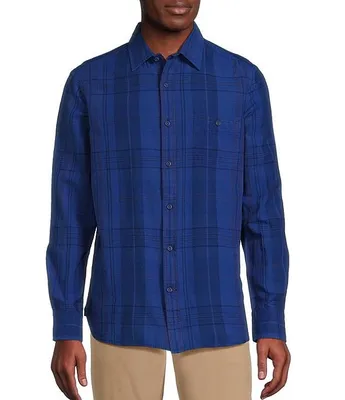 Cremieux Blue Label Color Washed Plaid Poplin Long Sleeve Woven Shirt