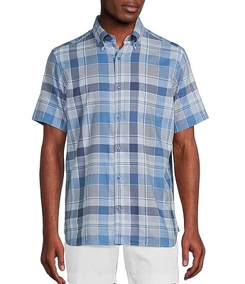 Cremieux Blue Label Medium Plaid Lightweight Oxford Short Sleeve Woven Shirt