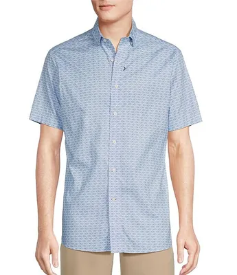 Cremieux Blue Label Performance Roaming Fish Performance Short-Sleeve Woven Shirt