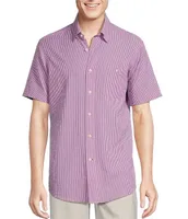 Cremieux Blue Label Performance Strech Short-Sleeve Seersucker Stripe Woven Shirt