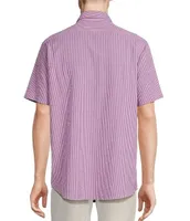 Cremieux Blue Label Performance Strech Short-Sleeve Seersucker Stripe Woven Shirt