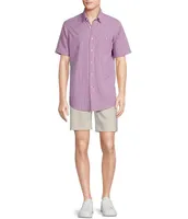 Cremieux Blue Label Performance Strech Short-Sleeve Seersucker Stripe Woven Shirt