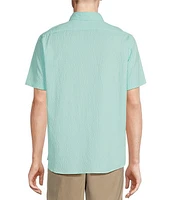Cremieux Blue Label Performance Stretch Seersucker Short Sleeve Woven Shirt