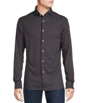 Cremieux Blue Label Print Long Sleeve Interlock Coatfront Shirt