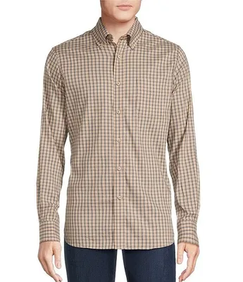 Cremieux Blue Label Slim Fit Mini Multi Plaid Flex Twill Long Sleeve Woven Shirt