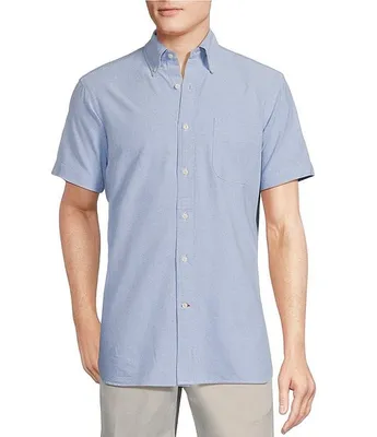Cremieux Blue Label Slim Fit Solid Oxford Short Sleeve Woven Shirt