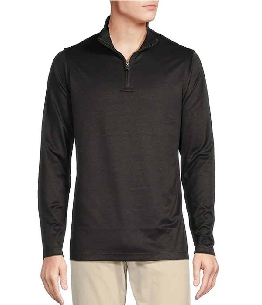 Cremieux Blue Label Solid Interlock Long Sleeve Quarter-Zip Pullover