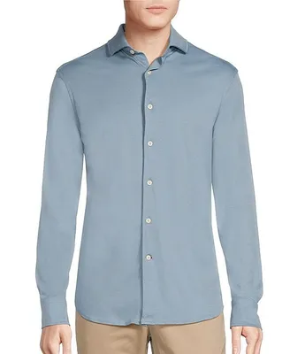 Cremieux Blue Label Solid Long Sleeve Interlock Coatfront Shirt