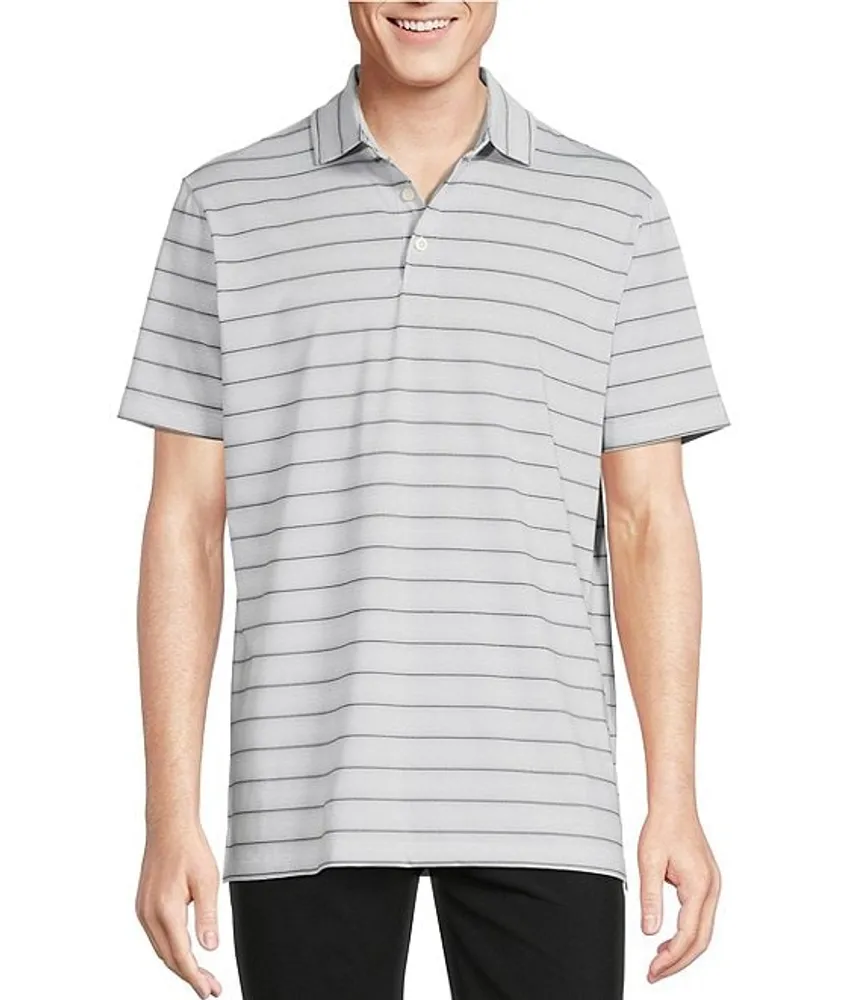 Cremieux Blue Label Stripe Performance Stretch Short Sleeve Polo Shirt