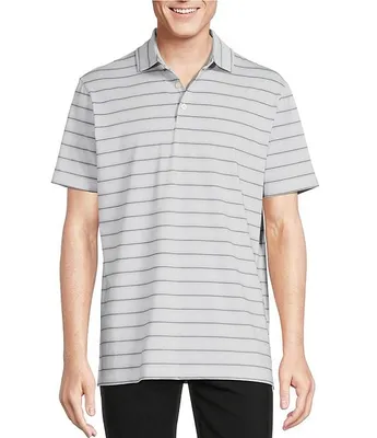 Cremieux Blue Label Stripe Performance Stretch Short Sleeve Polo Shirt