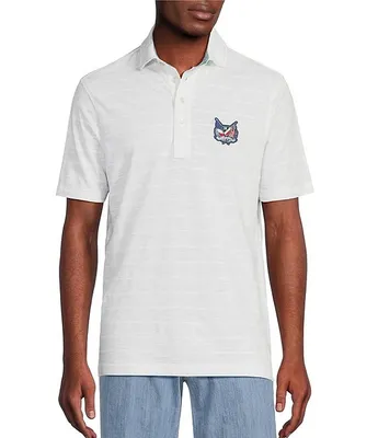 Cremieux Blue Label United Collection Solid Graphic Patch Short-Sleeve Slub Jersey Polo Shirt