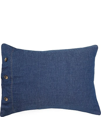 Cremieux Denim Cotton Button Accent Sham