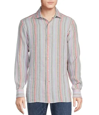Cremieux Blue Label French Linen Collection Long-Sleeve Stripe Woven Shirt