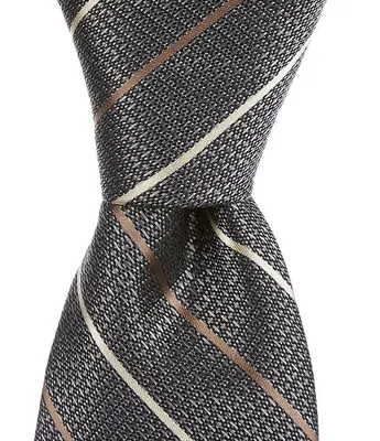 Cremieux Grounded Stripe 3 1/4#double; Silk Tie