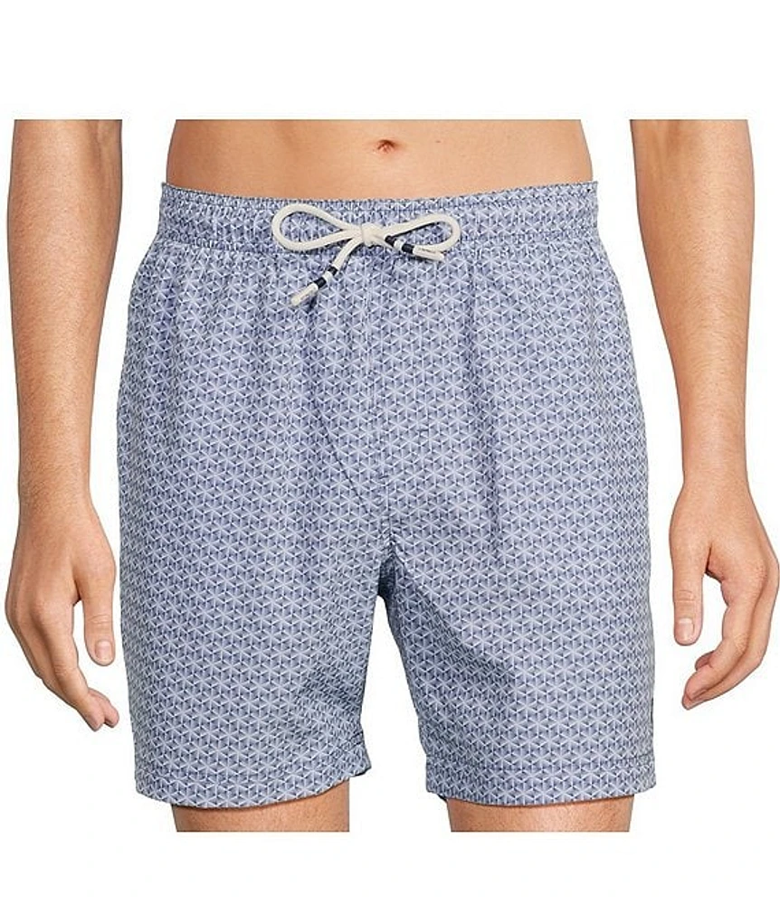 Cremieux Mini Geo 6#double; Inseam Swim Trunks