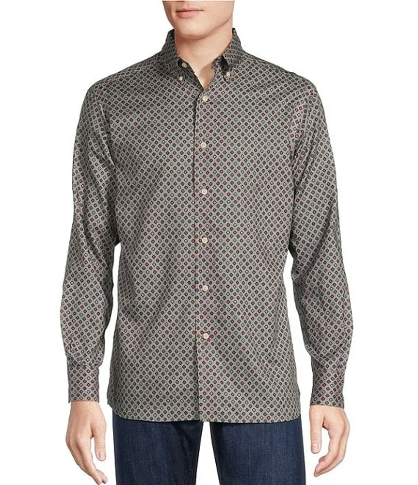 Cremieux Mini Print Twill Long-Sleeve Woven Shirt