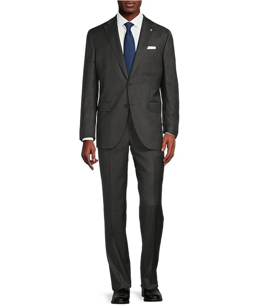 Cremieux Modern Fit Flat Front Sharkskin Print 2-Piece Suit