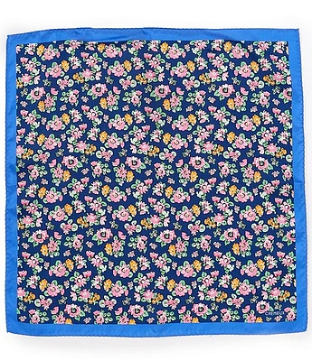 Cremieux Watercolor Floral Silk Pocket Square