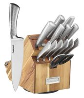 Cuisinart 15-Piece Shogun Hammered Cutlery Set with Rotating Acacia Block