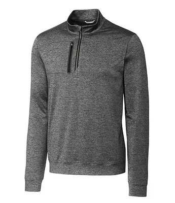 Cutter & Buck Big Tall Stealth Heathered Performance Stretch Half-Zip Pullover