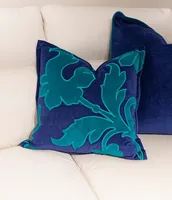 Dallas + Main Damask Applique Velvet Square Pillow