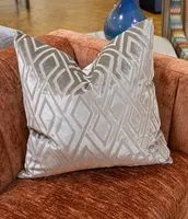 Dallas + Main Diamond Patterned Velvet Square Pillow