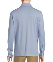 Daniel Cremieux Signature Label Mini-Dot Jacquard Long Sleeve Polo Shirt