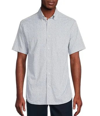 Daniel Cremieux Signature Label Santorini Pebble Print Short Sleeve Woven Shirt