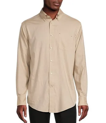 Daniel Cremieux Signature Label Solid Royal Oxford Long Sleeve Woven Shirt