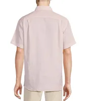 Daniel Cremieux Signature Label Stripe Lyocell Linen Short-Sleeve Woven Shirt