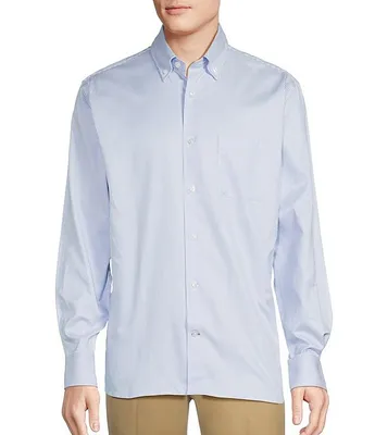Daniel Cremieux Signature Label Textured Thin Striped Long Sleeve Woven Shirt