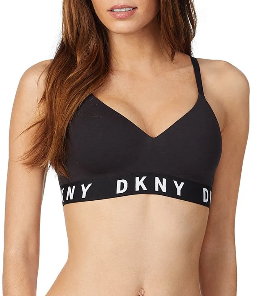 DKNY Intimates Black Logo Band Strapless Bra XL