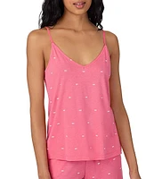 DKNY Knit Logo Print Sleeveless V-Neck Cami & Capri Pajama Set