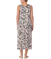 Donna Karan Jersey Knit Floral Sleeveless Scoop Neck Nightgown